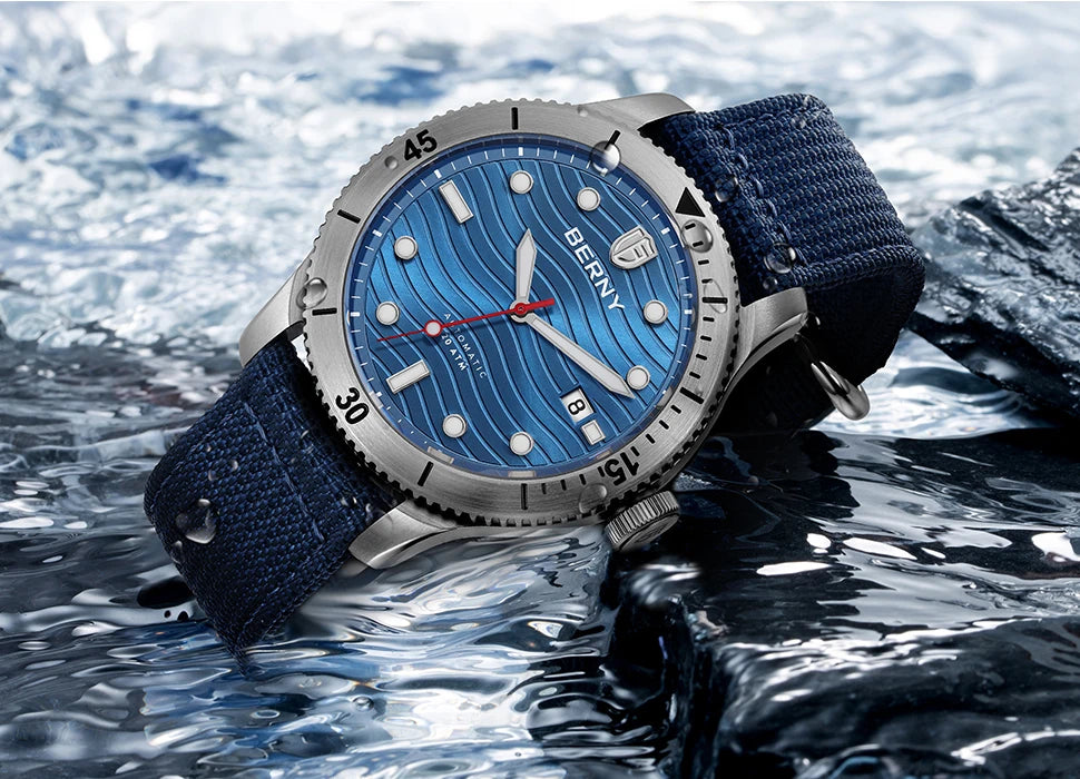 vastara berny diving for pt5000 luminous sapphire sport divers watch 23 - classic unisex timepiece with stainless steel (USA)