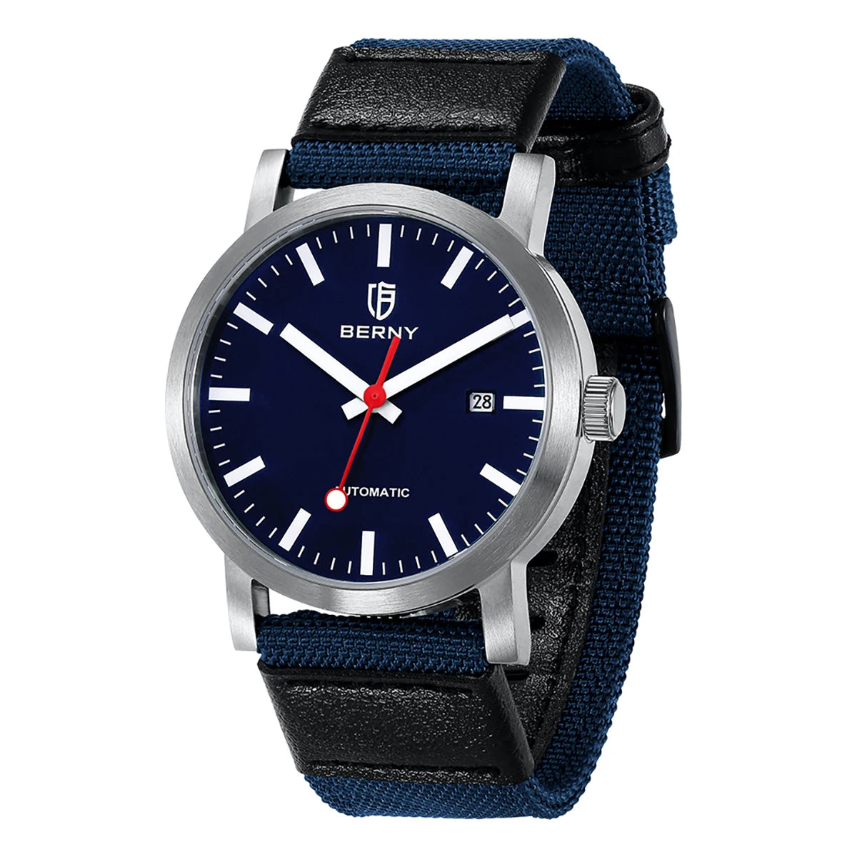 vastara berny railroad miyota stainless steel sport watch - casual unisex watch with stainless steel in white stainless