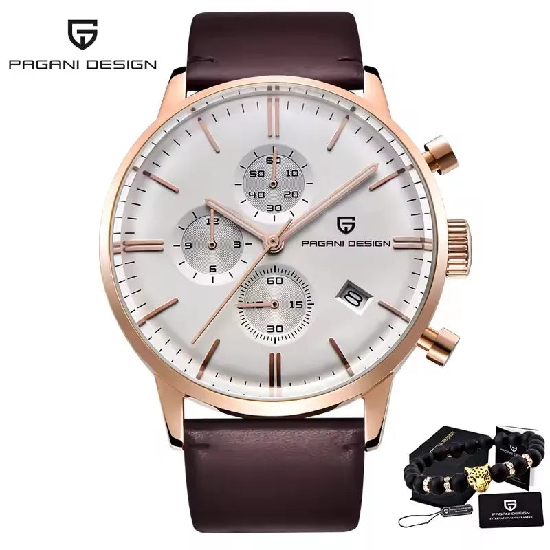 vastara genuine leather pagani design es multi time zone watch 27 - classic unisex timepiece with stainless steel (USA)