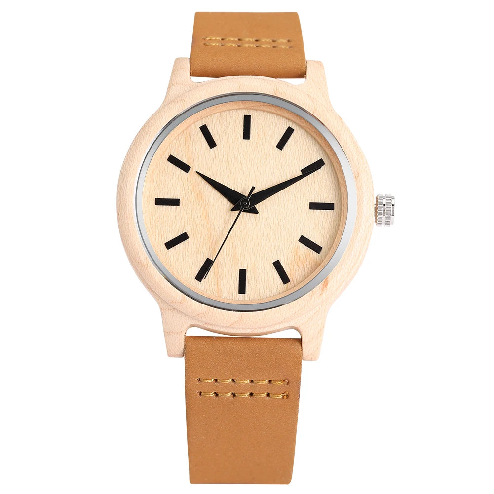 Wooden/Bamboo Watch Case Women's Wristwatch Quartz - Product Image 28