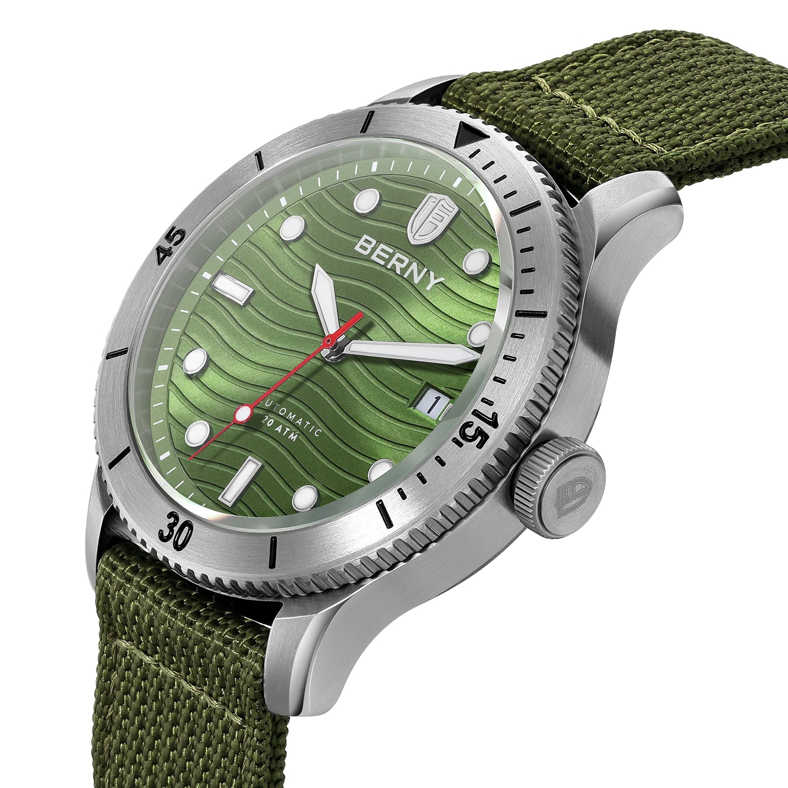 VASTARA vastara berny diver for pt5000 luminous sapphire lens sport swimming diving unisex timepiece - stainless steel