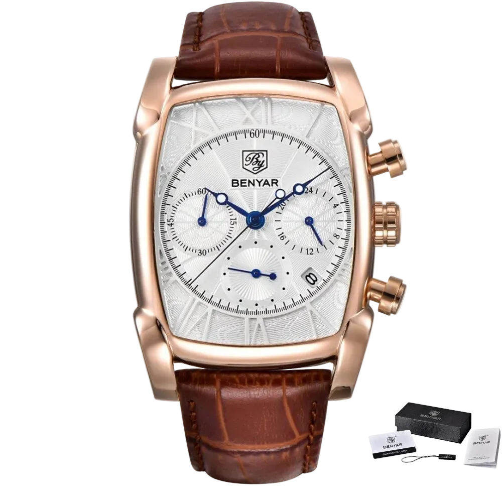 vastara relogio masculino s es chronograph leather military sport rectangle watch 22 - classic unisex timepiece with