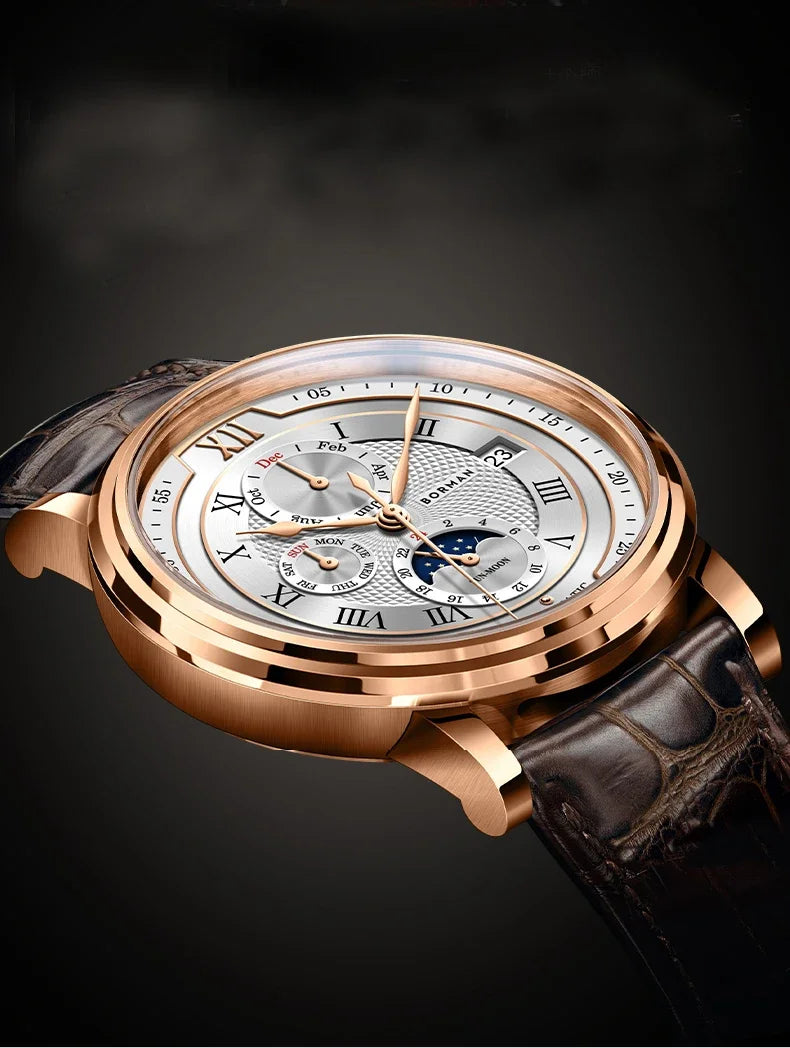 vastara - borman imperium 40mm automatic mechanical moonphase watch watch 7 - casual unisex timepiece with waterproof (USA)