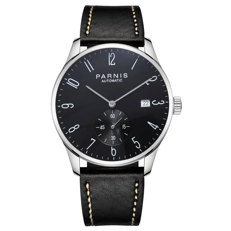 vastara parnis es minimalist for hombre relogio masculino calendar: genuine leather watch 38 - minimalist unisex timepiece