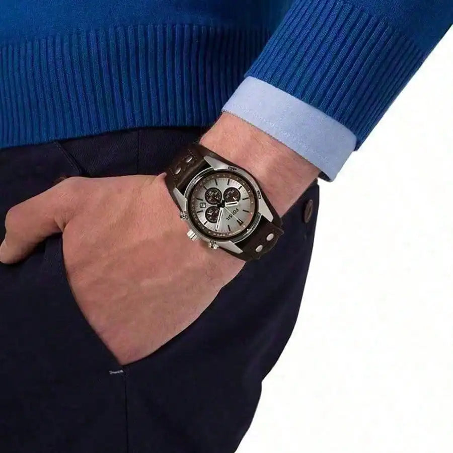 vastara - fossil men's brown leather chronograph quartz watch watch 5 - casual unisex timepiece with chronograph (USA)