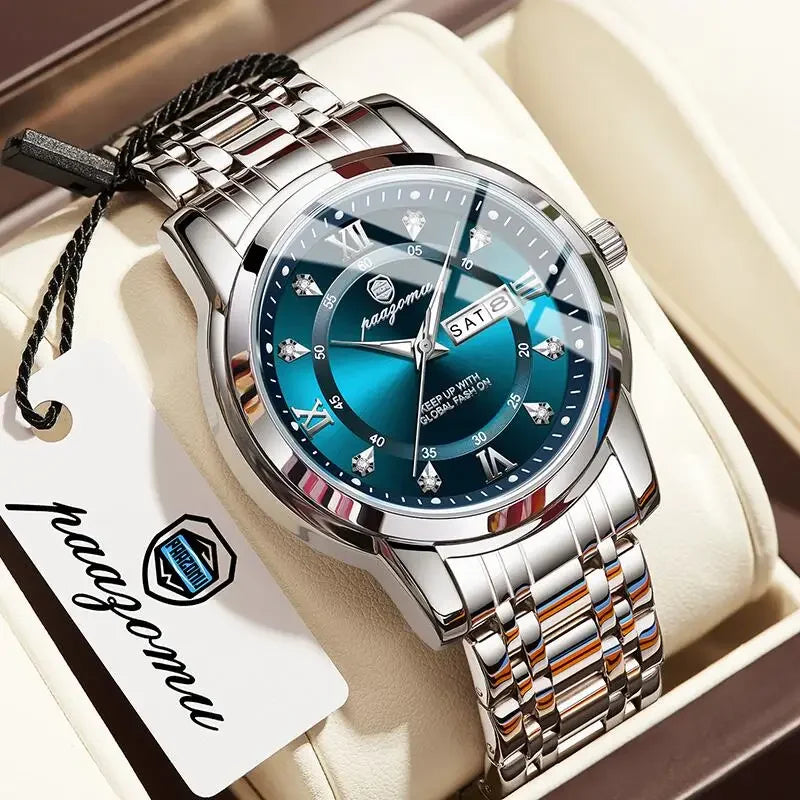 vastara - business men watch date week waterproof luminous watch detail - reliable movement, waterproof, waterproof casual