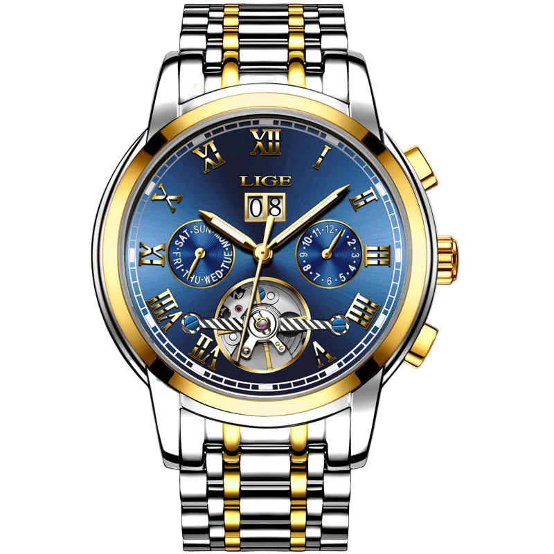 vastara - aeternum automatic mechanical moon phase leather watch for watch 18 - elegant unisex timepiece with waterproof