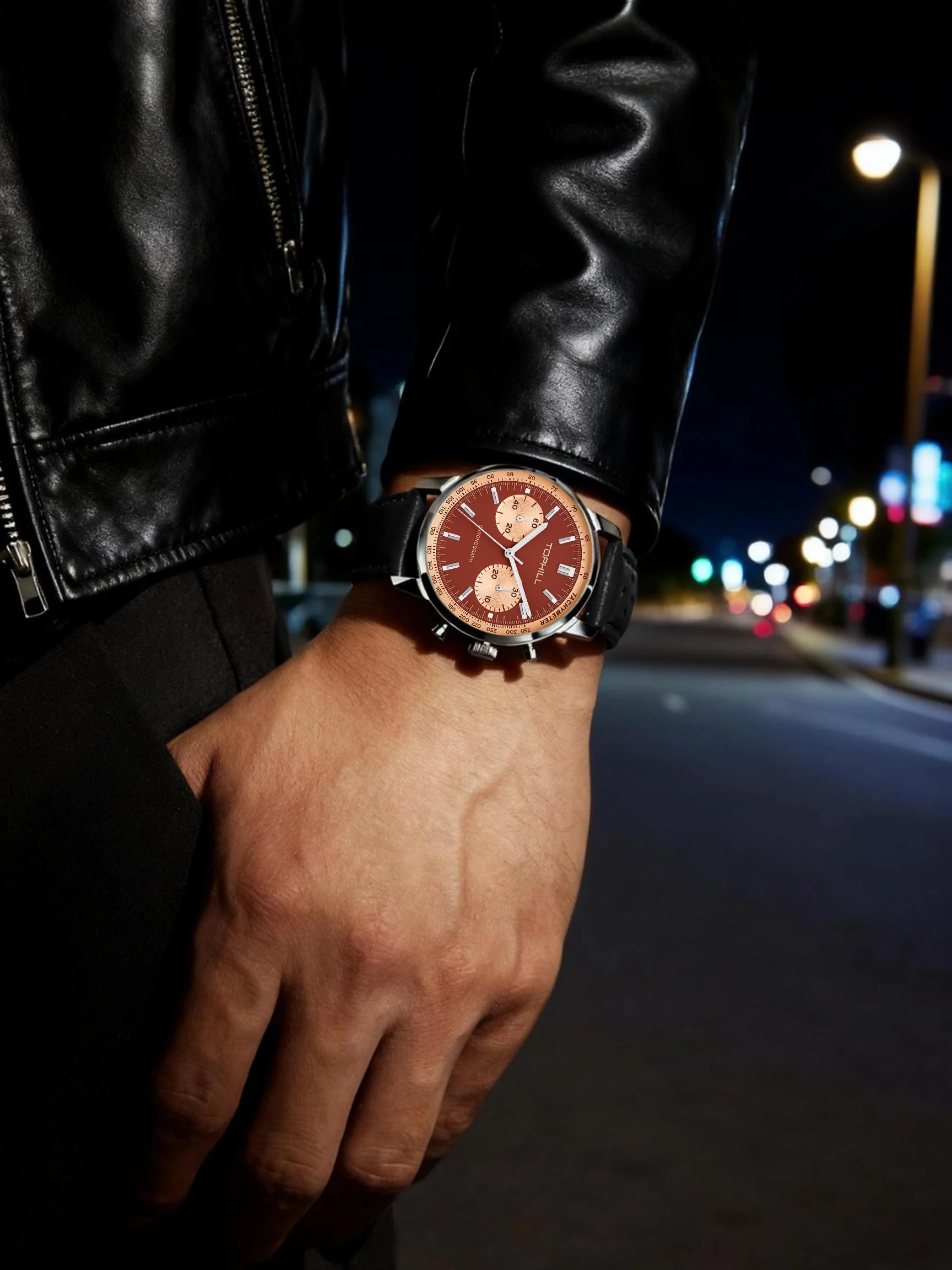 TOPHILL Chronograph Watch Racing Watch Seagull - Product Image 6