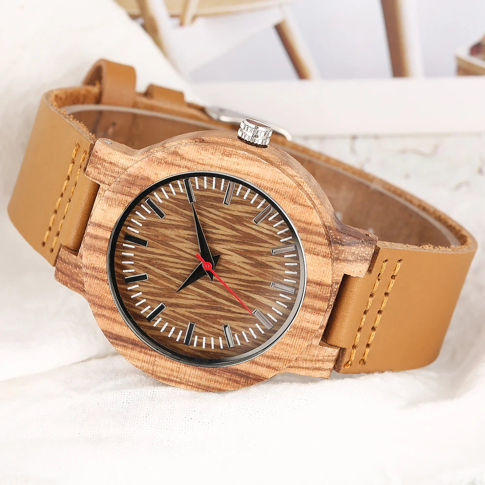 Wooden/Bamboo Watch Case Women's Wristwatch Quartz - Product Image 5