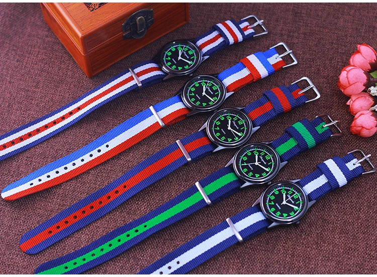 Chaoyada Woman Man Color Stripe Canvas Strap Wrist - Product Image 22