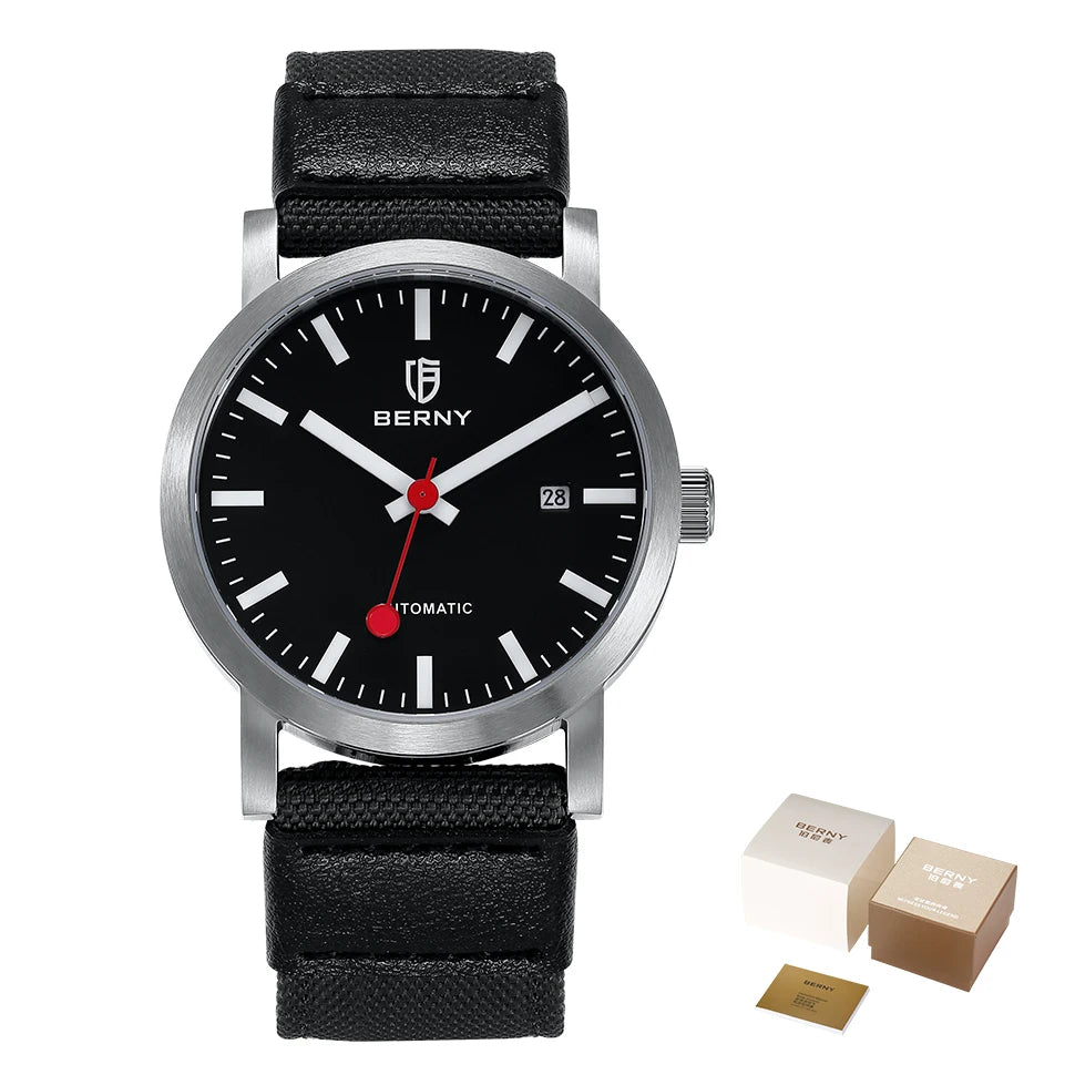 vastara berny 50m miyota 8215 classic railroad for watch 29 - classic unisex timepiece with stainless steel (USA)