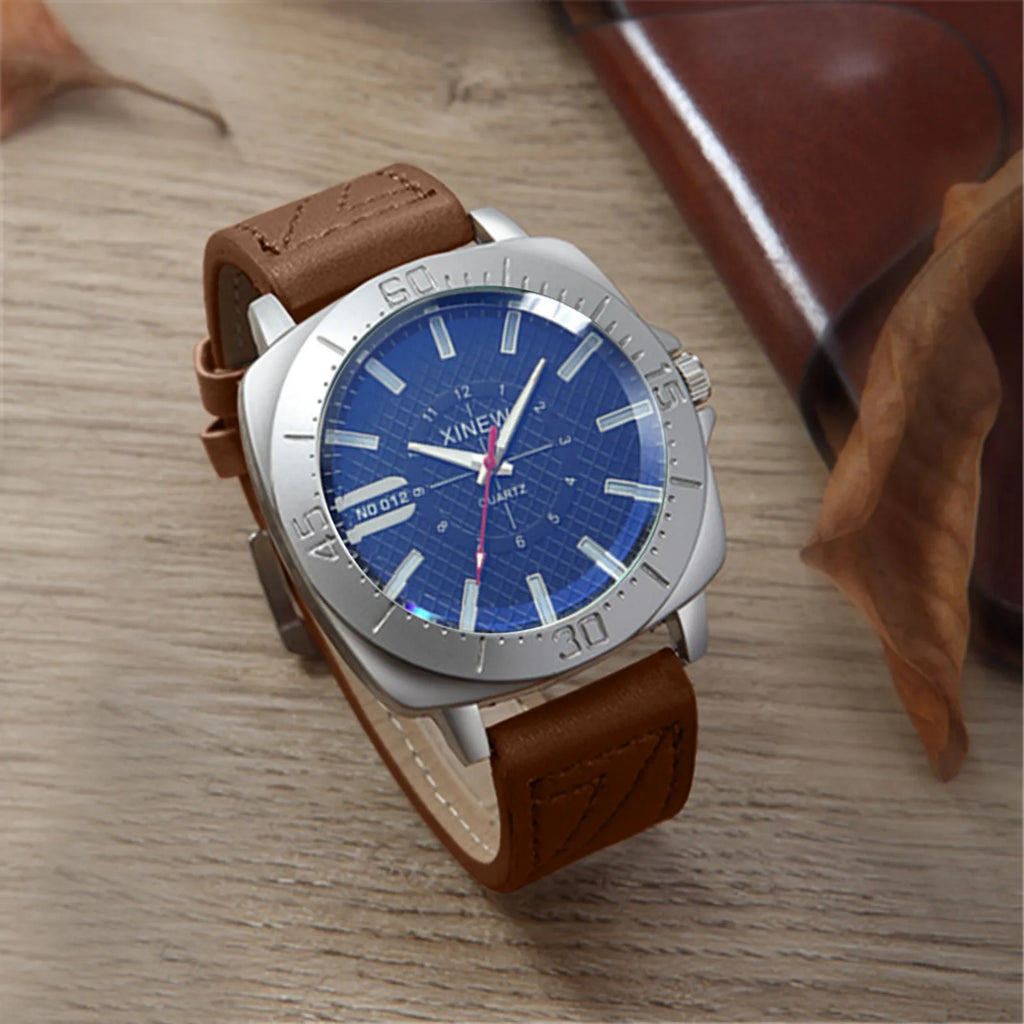vastara hig-end simple business leather band strap glass minimalist round dial versatile daily outgoing watch 27 -