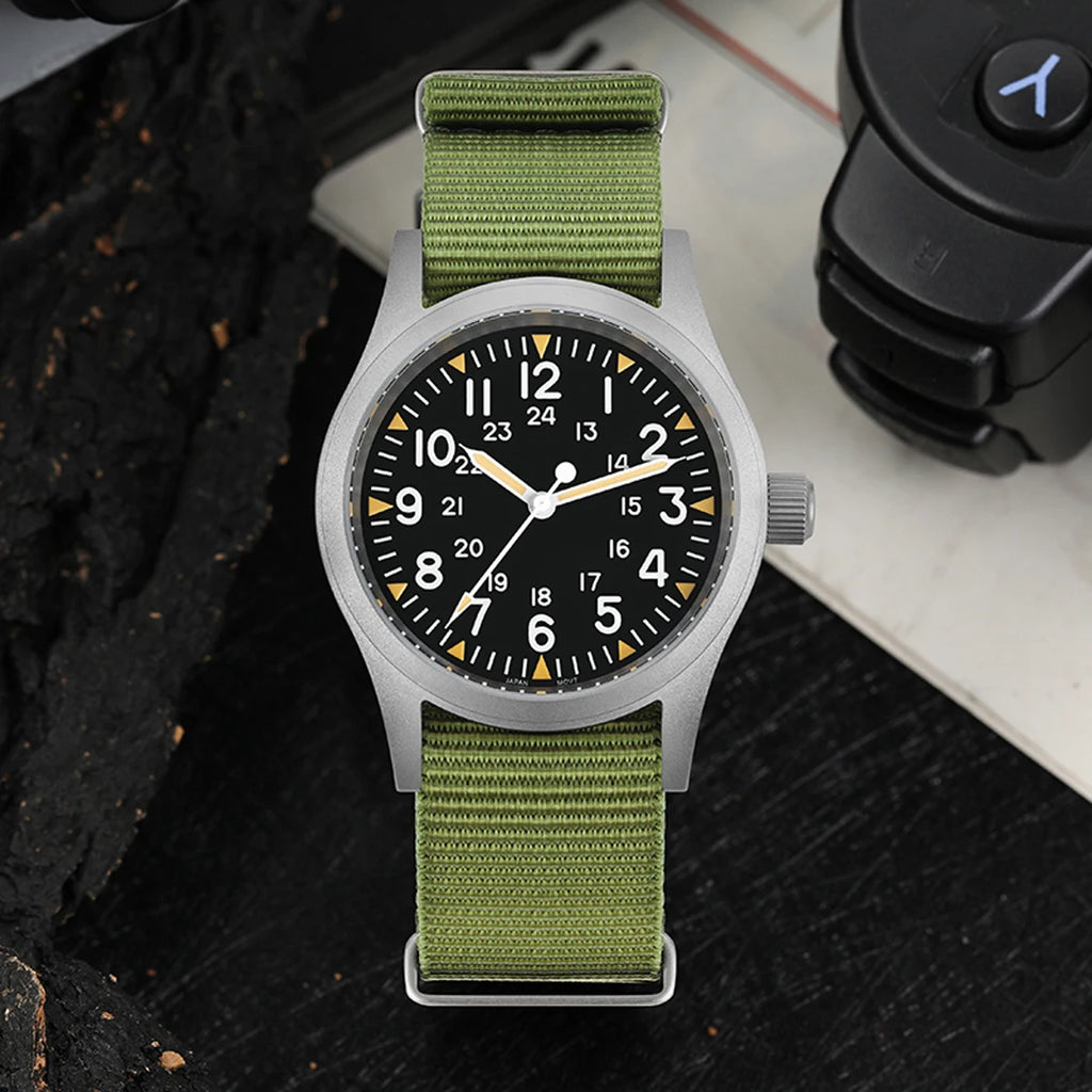 vastara - militado vintage field watch sweep second quartz watch 6 - casual luxury timepiece timepiece with waterproof (USA)