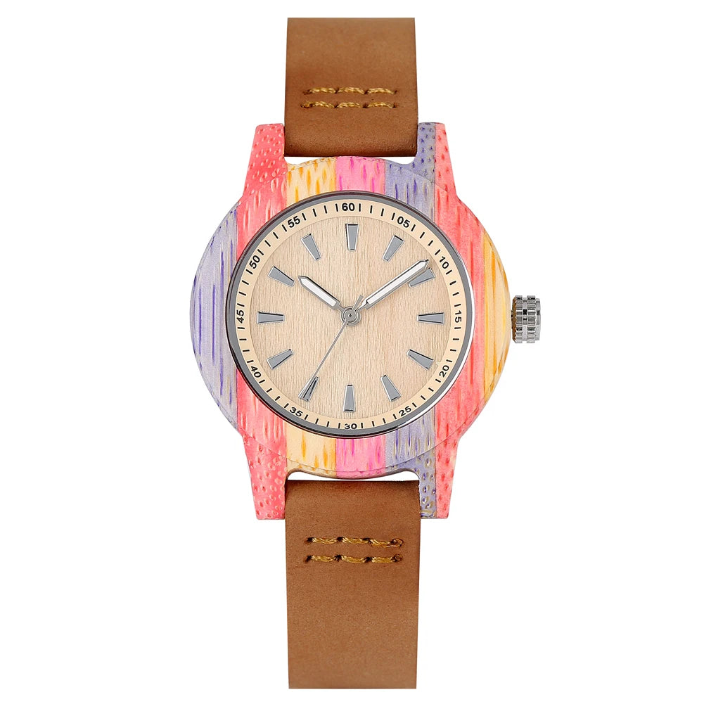 Wooden/Bamboo Watch Case Women's Wristwatch Quartz - Product Image 26