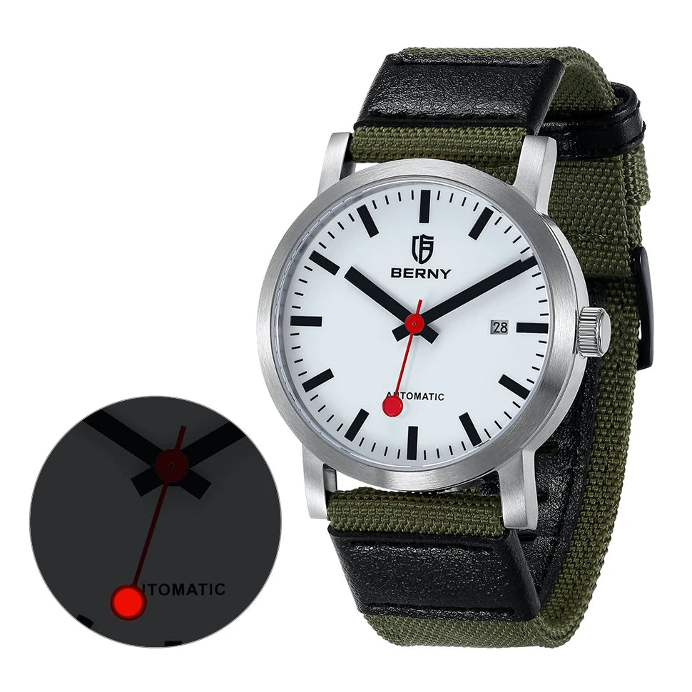 vastara berny 50m miyota 8215 classic railroad for watch 9 - classic unisex timepiece with stainless steel (USA)