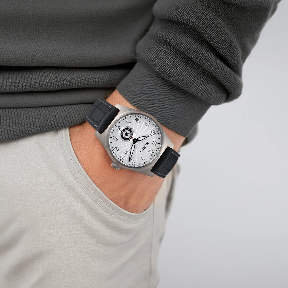 vastara berny full titanium super luminous with sapphire st1731 watch 45 - classic unisex timepiece with stainless steel