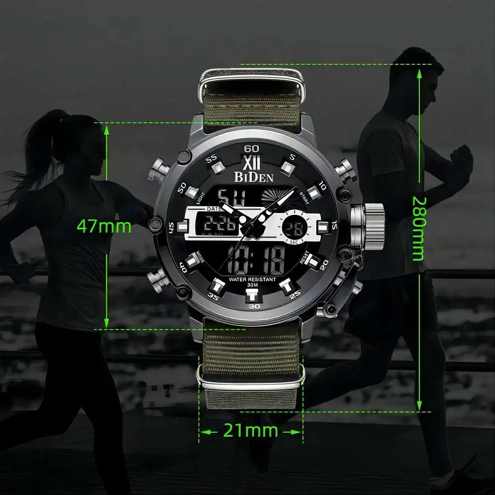 vastara - biden men's waterproof digital military sports watch 6 - sports unisex timepiece with chronograph (USA)