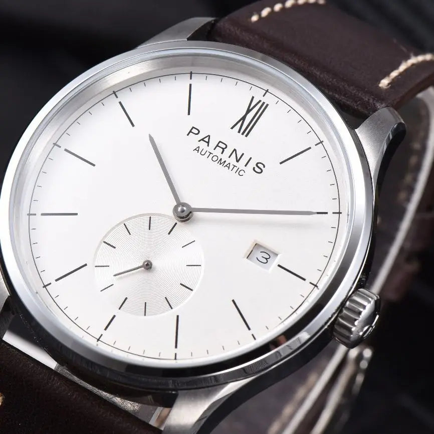 VASTARA vastara parnis es minimalist for hombre relogio masculino calendar: genuine leather unisex timepiece - stainless