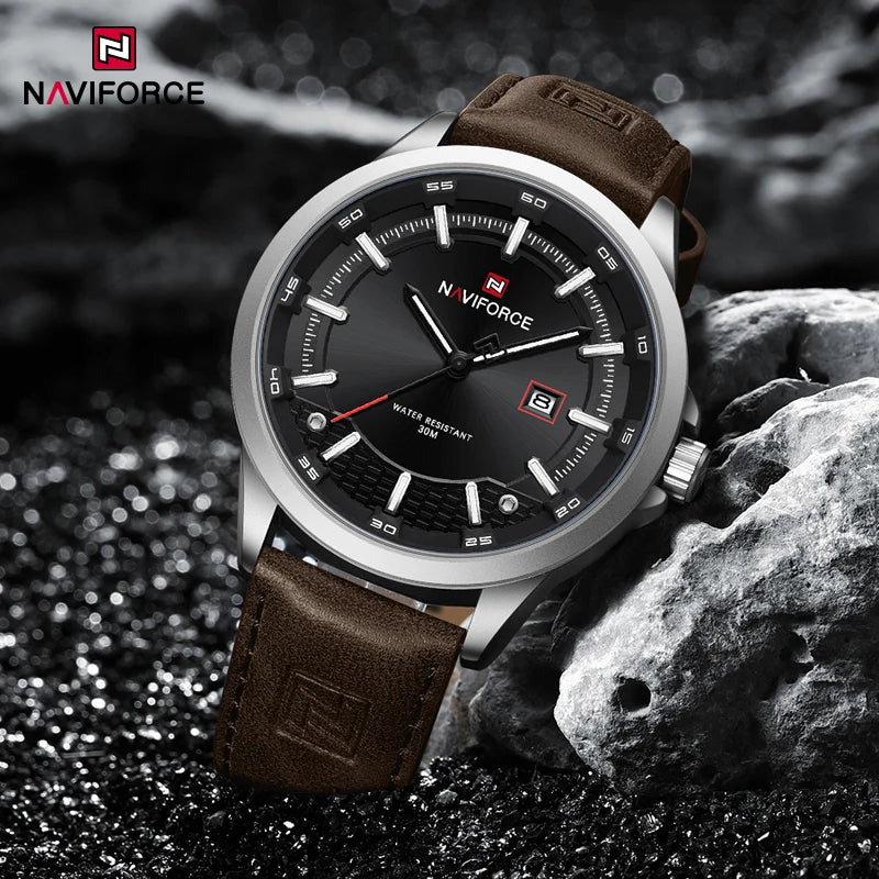 vastara naviforce design es for comfortable genuine leather japanese date gifts for watch 5 - classic unisex timepiece with