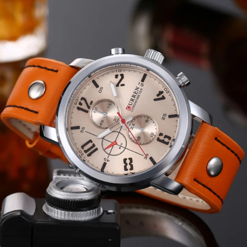 VASTARA vastara - curren watch men unisex timepiece - waterproof leather band watch (USA)