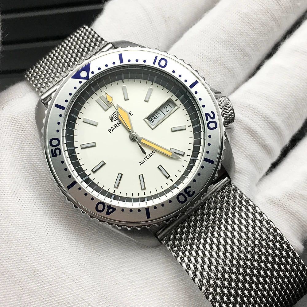 unisex classic watch vastara sapphire parnsrpe diver 100 metres hardcover - daily wear timepiece with white dial (USA)