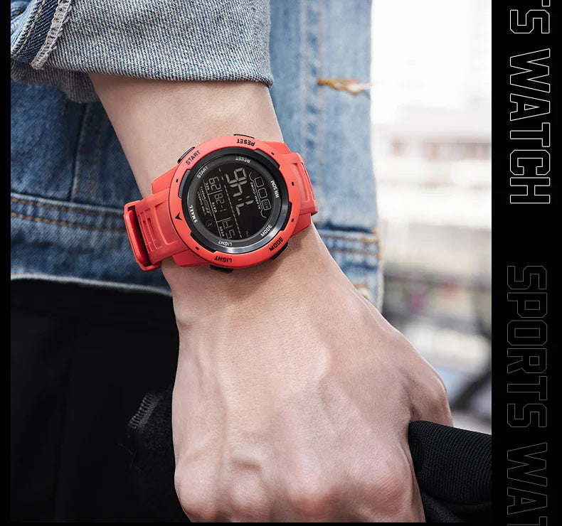 vastara smael 8105 digital es sports led wristes 's 50m digital light stop for watch 28 - sports unisex timepiece with