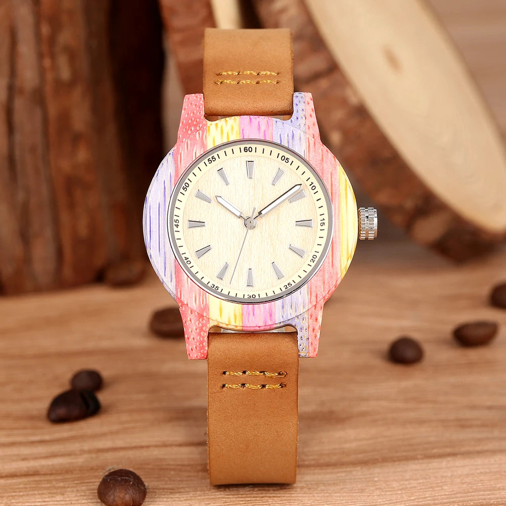 Wooden/Bamboo Watch Case Women's Wristwatch Quartz - Product Image 17