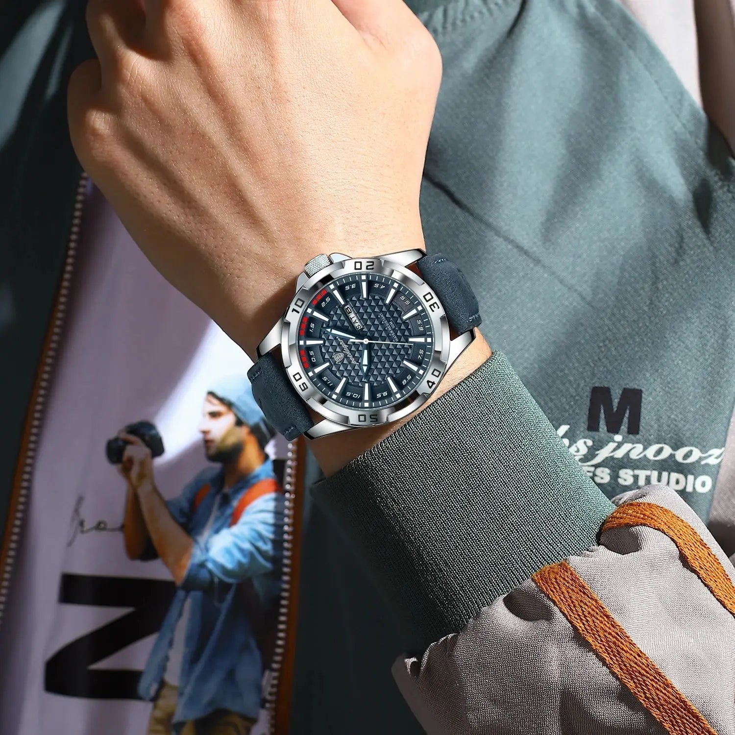 vastara genuine leather genuine leather poedagar original watch 5 - classic unisex timepiece with stainless steel (USA)