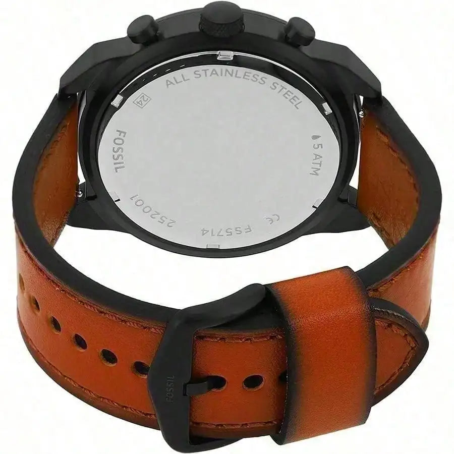 vastara - fossil men's three-hand watch with scratch-resistant glass watch detail - quartz movement movement, stainless