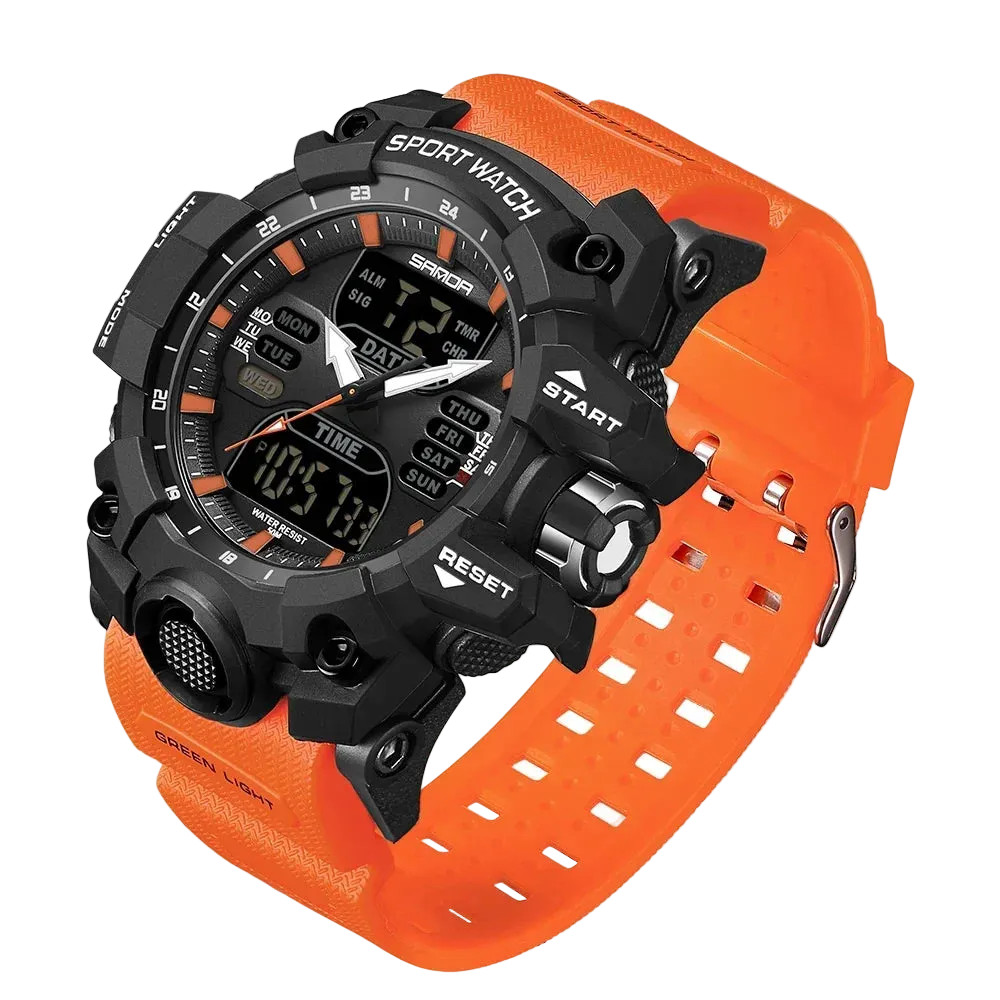 vastara sanda g 's electronic military outdoor sports led analog digital dual display 50m chronograph watch 39 - sports