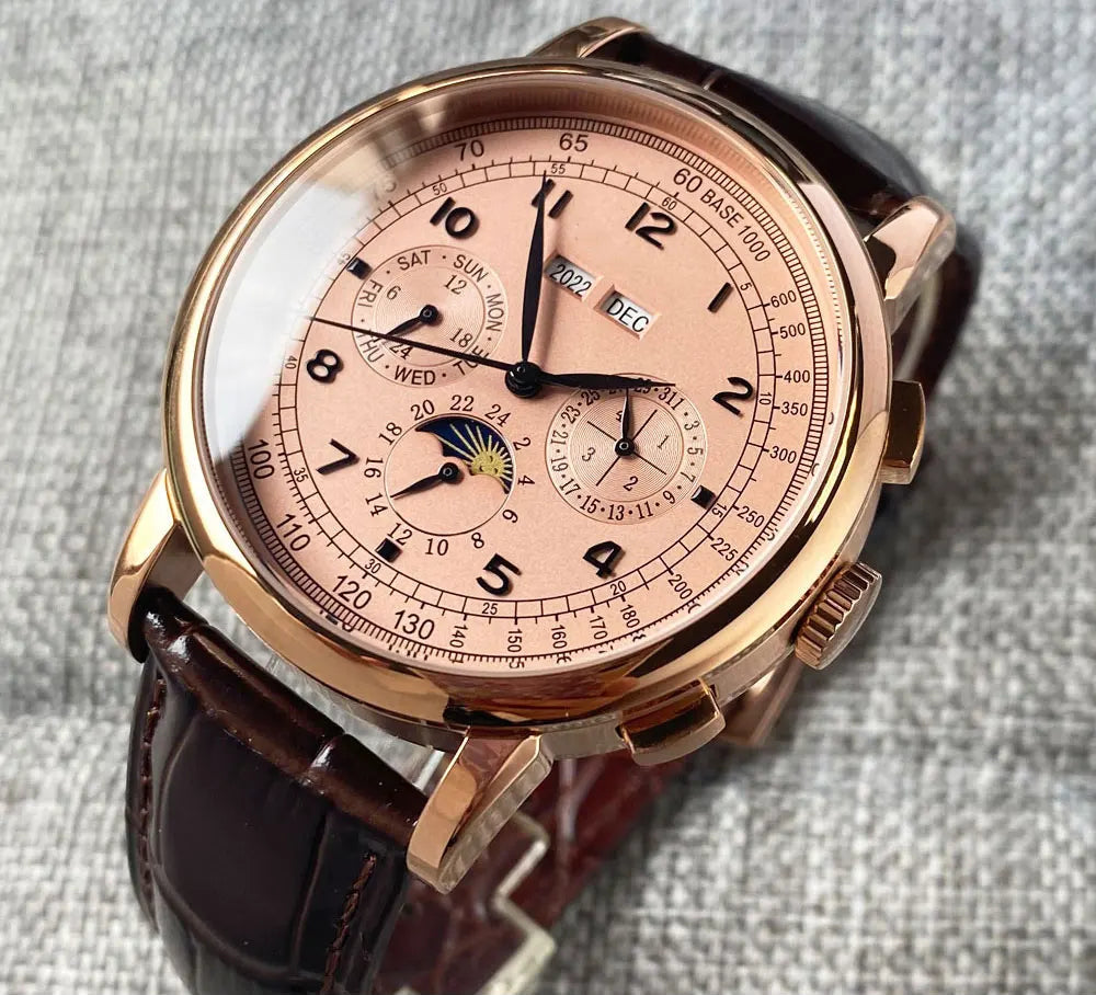 vastara - corgeut horizonmaster 42mm automatic calendar watch for men watch 28 - casual unisex timepiece with stainless