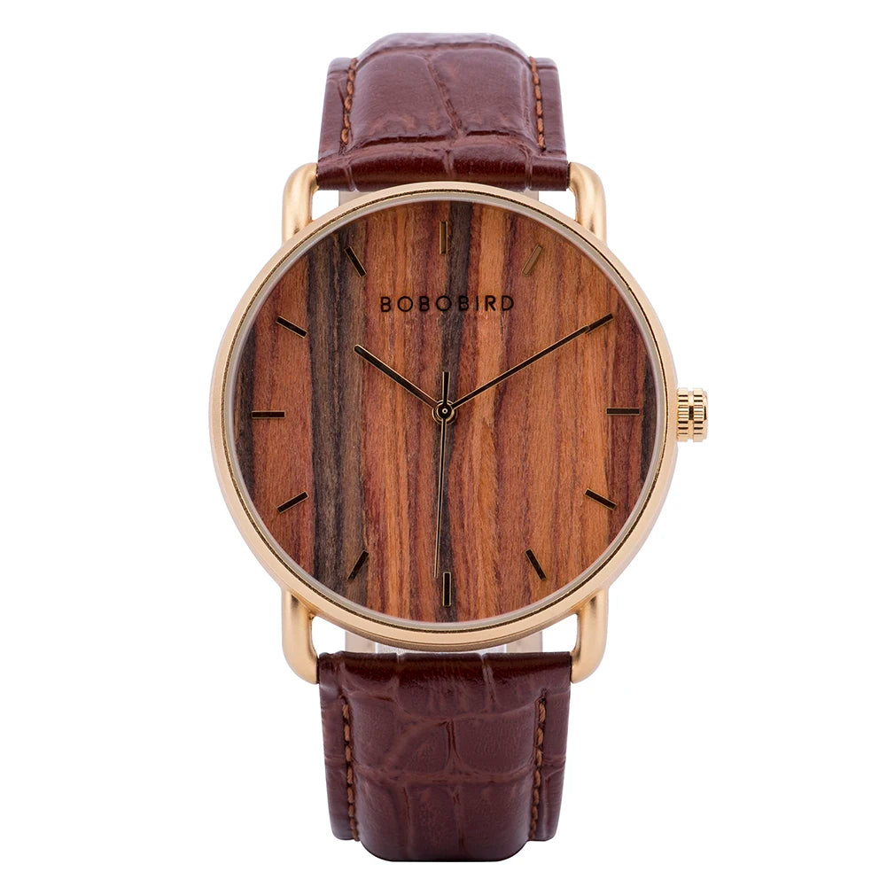 vastara bobo bird men’s wooden watch watch 38 - classic unisex timepiece with stainless steel (USA)