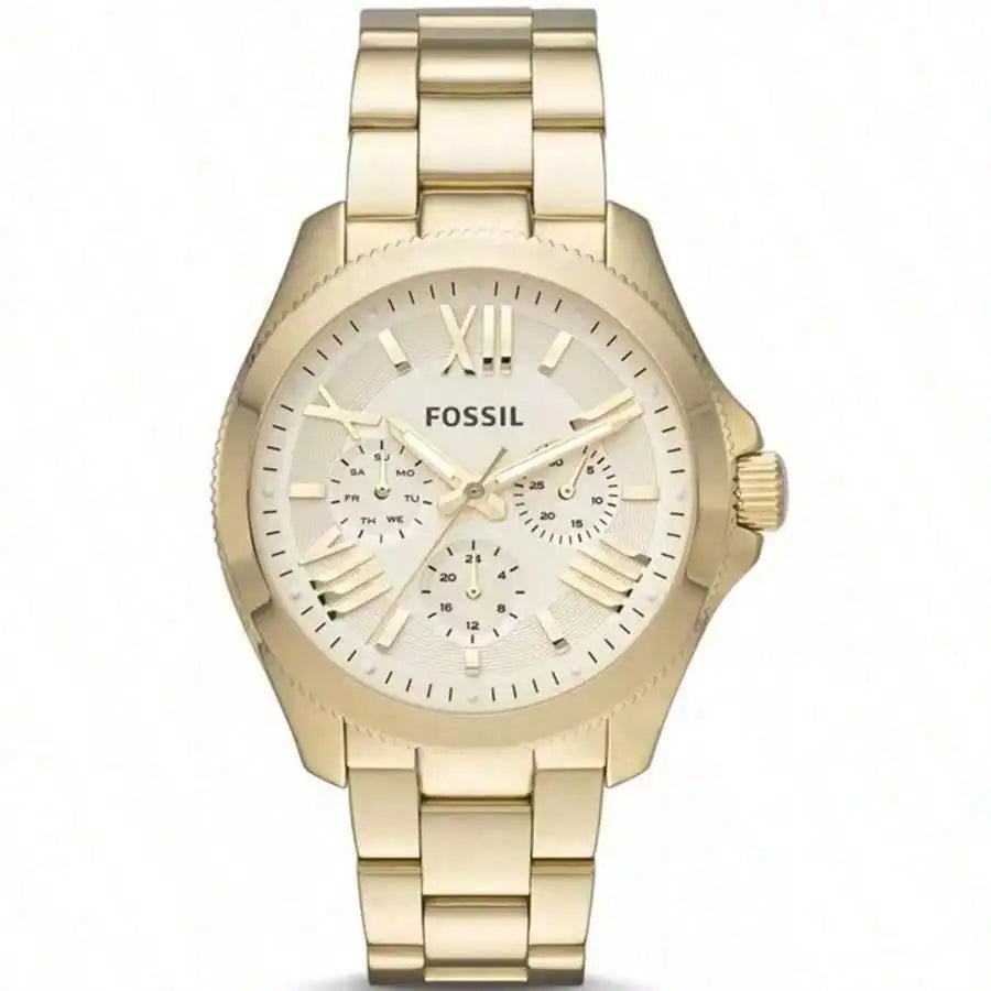 vastara - fossil woman watches quartz watch scratch resistant glass - casual unisex watch with stainless steel in neutral