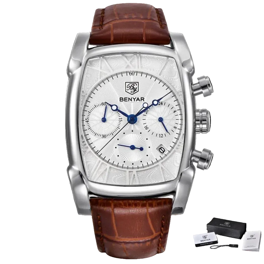 vastara relogio masculino s es chronograph leather military sport rectangle watch 21 - classic unisex timepiece with