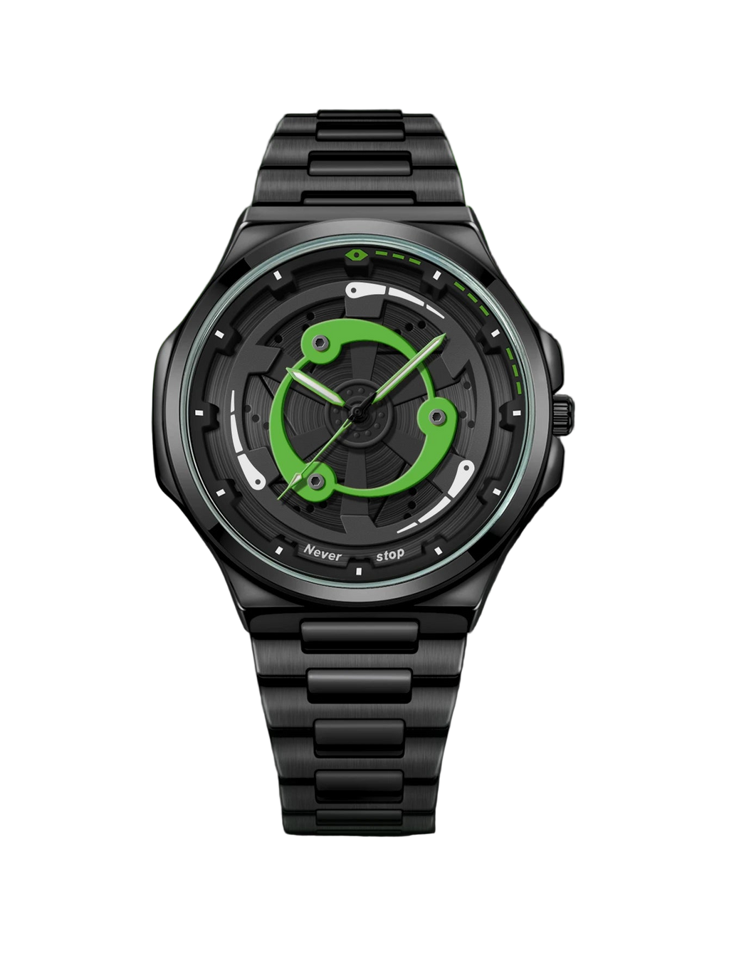 vastara steel strap watch rotatable dial watch 12 - classic unisex timepiece with stainless steel (USA)