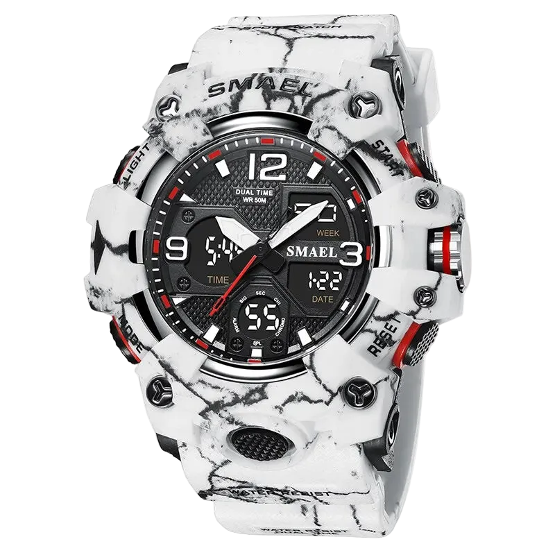 vastara sport military for alarm clock stop led digital back light dual time display 8008 's watch 62 - modern unisex