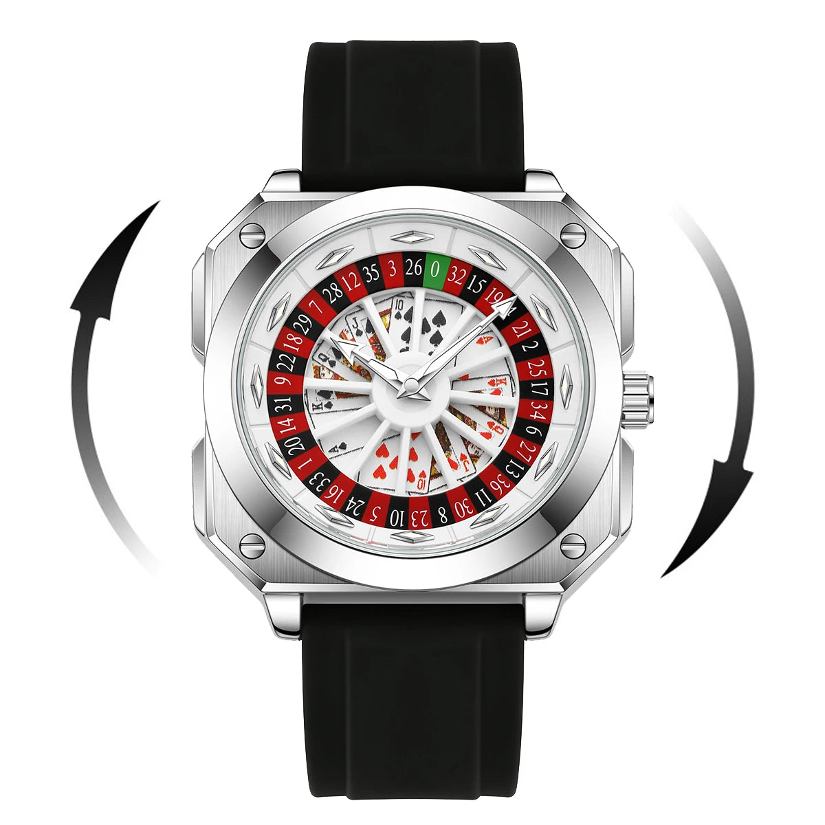 2025 New Mens Roulette Watch VA VA VOOM Brand Original Sports Style Fashion Silicone Strap Night Light Square Gift Watch f...