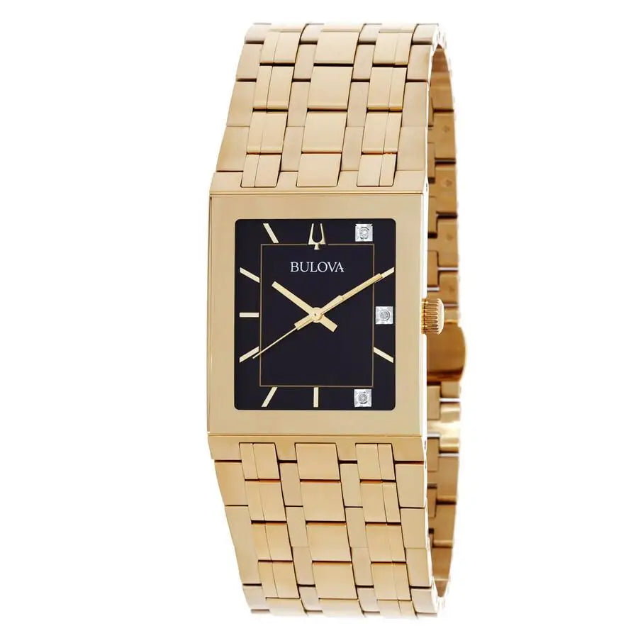 Bulova | Quadra Quartz Diamond Black Dial Ladies - Quartz Watch with precise quartz movement