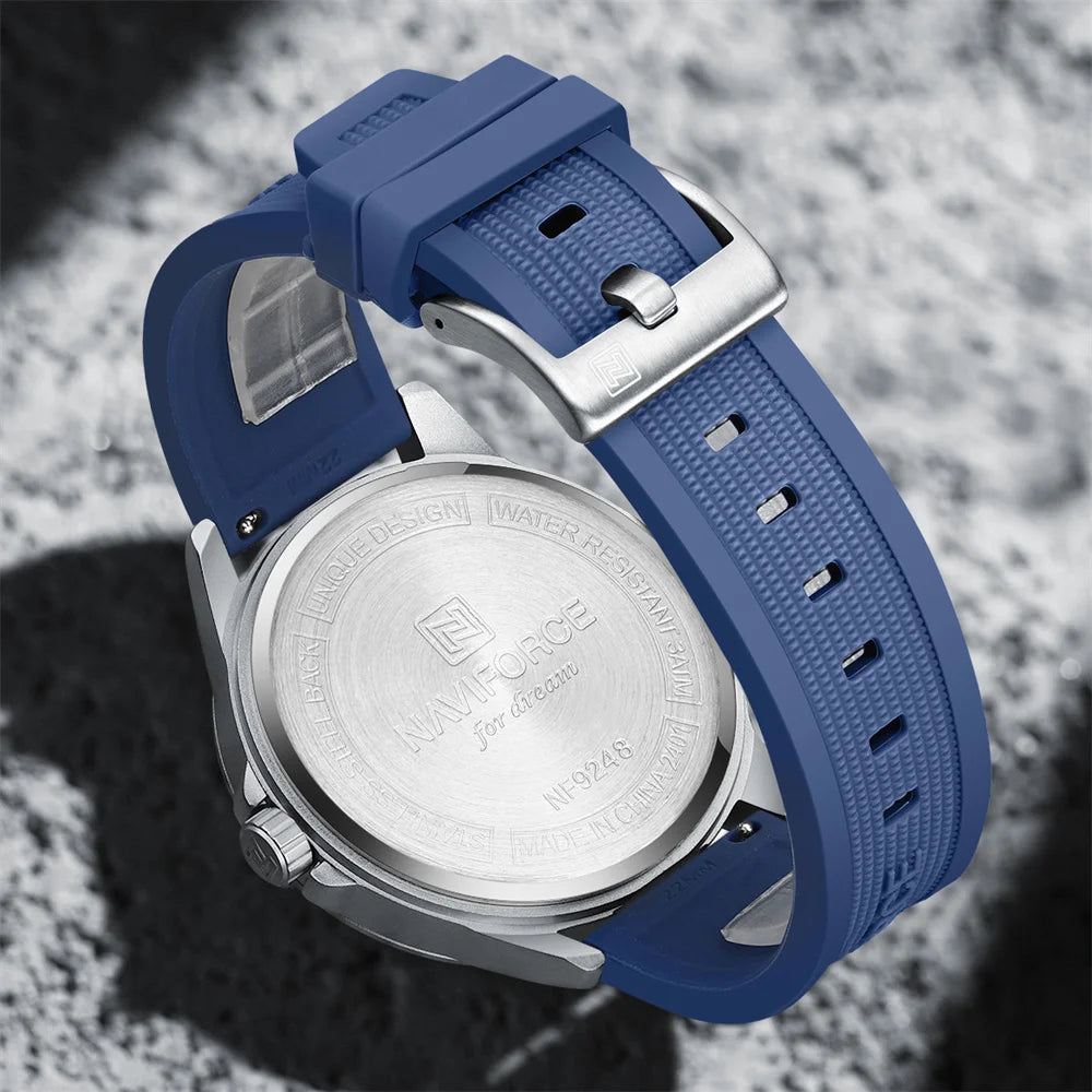 vastara naviforce sport military auto date silicone rubber original clock 9248 watch 12 - classic unisex timepiece with