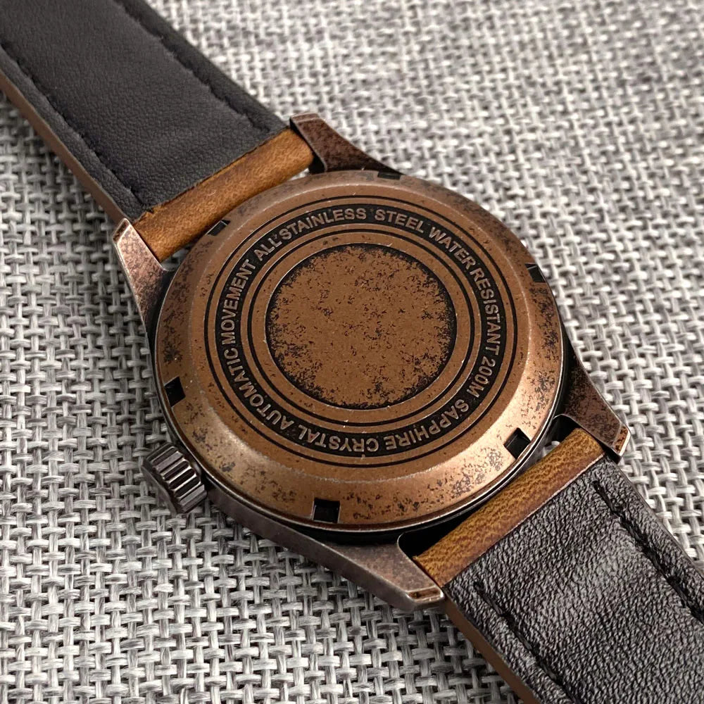 vastara sapphire tandorio retro pilot es nh35a 's aviator bronze pvd sapphire crystal 39mm watch 19 - classic unisex