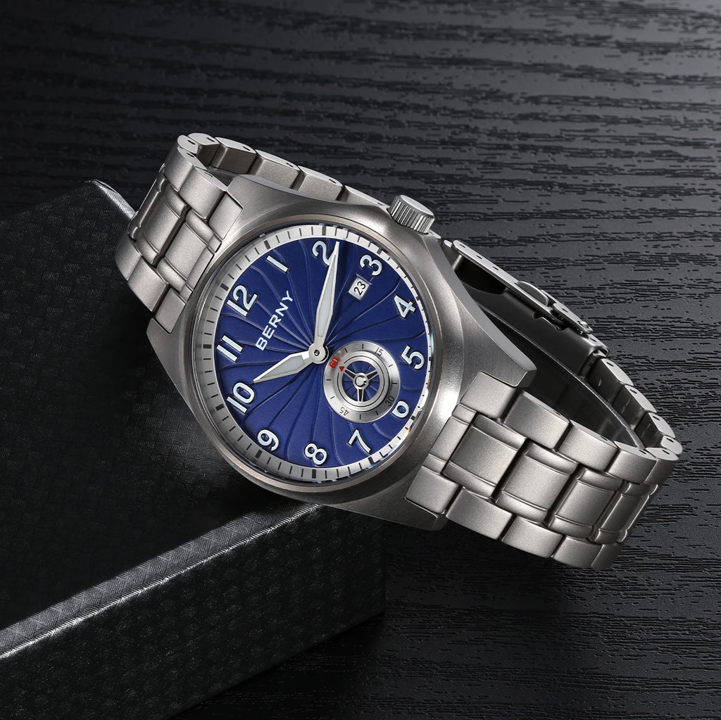 vastara berny full titanium super luminous with sapphire st1731 watch 35 - classic unisex timepiece with stainless steel