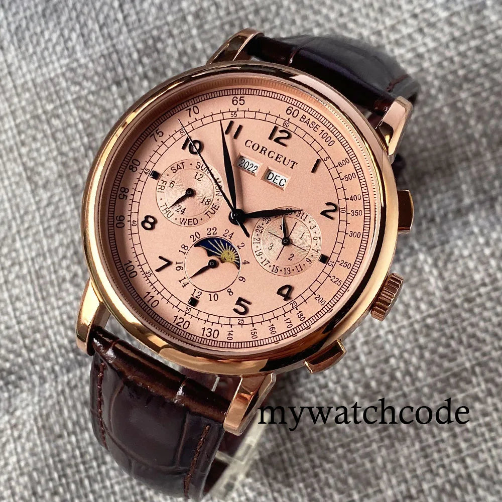 vastara - corgeut horizon master moonphase automatic watch watch 28 - casual unisex timepiece with stainless steel (USA)