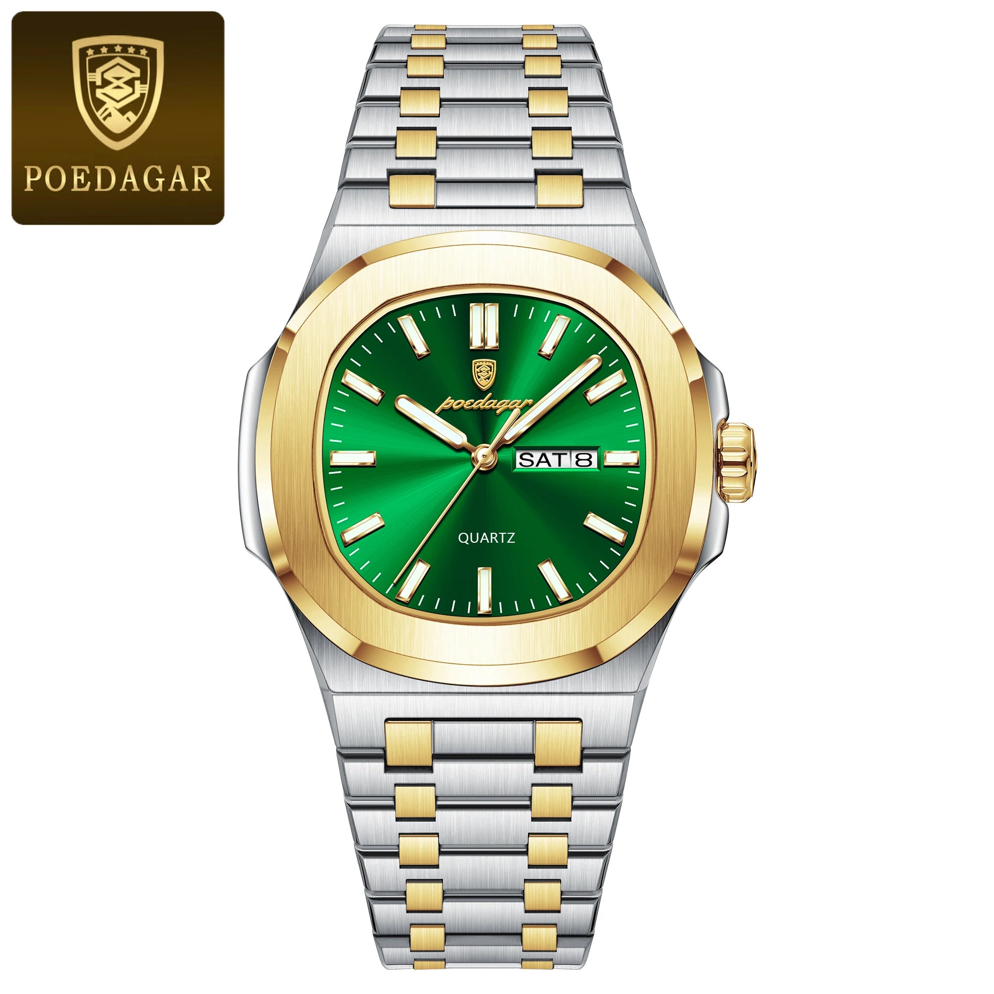 vastara poedagar square s es luminous watch 11 - classic unisex timepiece with stainless steel (USA)