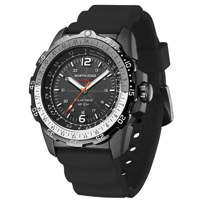 vastara north edge evoque 2 digital military 50m 's sport wristes solar power luminous enviortally clock watch 19 - classic