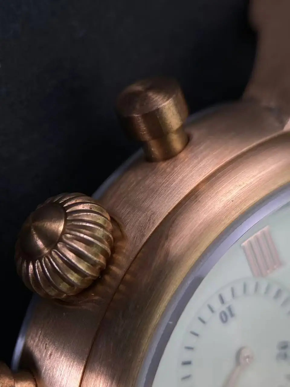 vastara sapphire retro bronze shell moon phase s - genuine leather design watch 11 - classic unisex timepiece with stainless