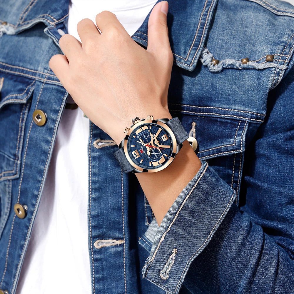 Pilot Calendar Quartz Men Wristwatch Chronograph - Product Image 5