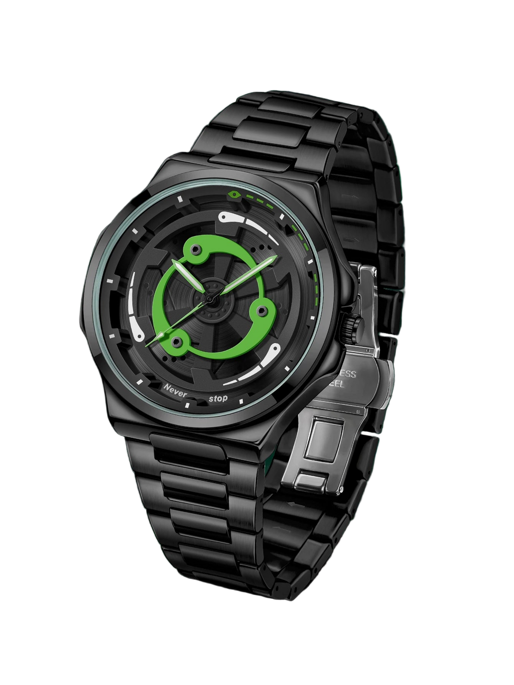 vastara steel strap watch rotatable dial watch 6 - classic unisex timepiece with stainless steel (USA)