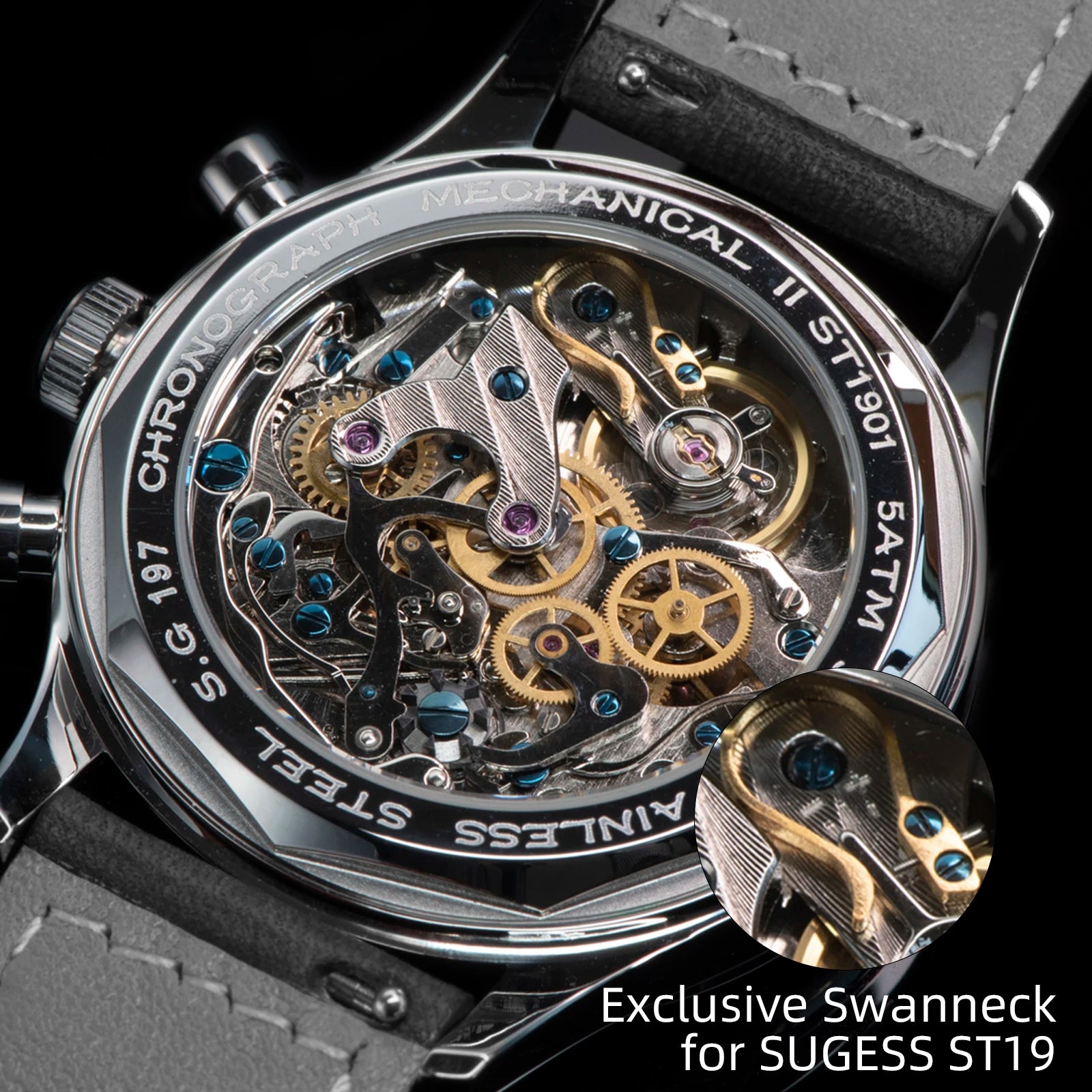 VASTARA vastara sapphire sugess st1908 swanneck with technology unisex timepiece - stainless steel stainless steel watch