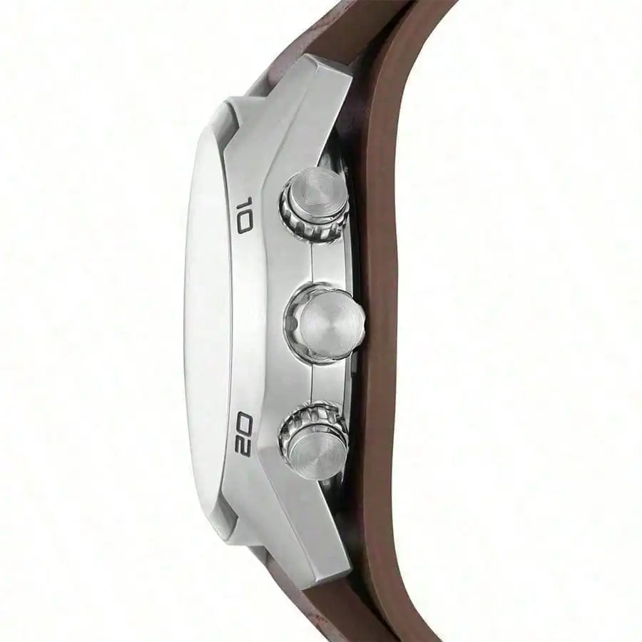 VASTARA vastara - fossil men's brown leather chronograph quartz watch unisex timepiece - chronograph stainless steel watch