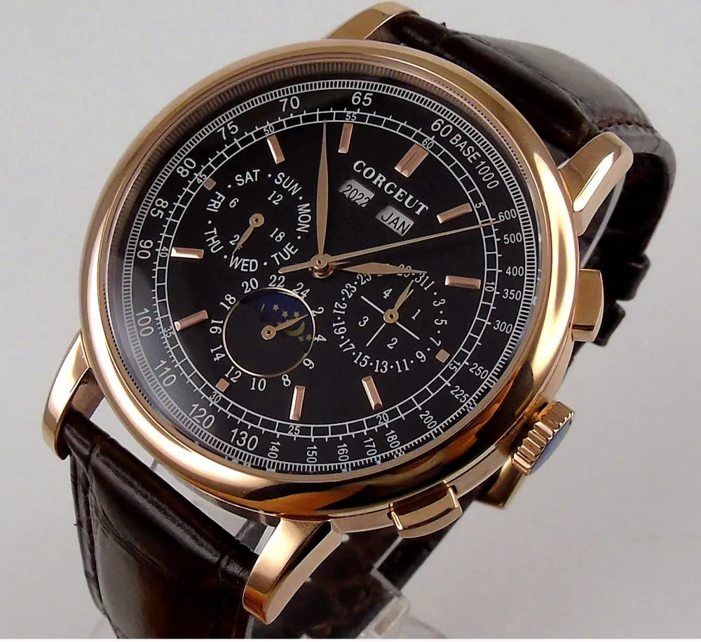 vastara - corgeut horizonmaster 42mm automatic calendar watch for men watch 37 - casual unisex timepiece with stainless